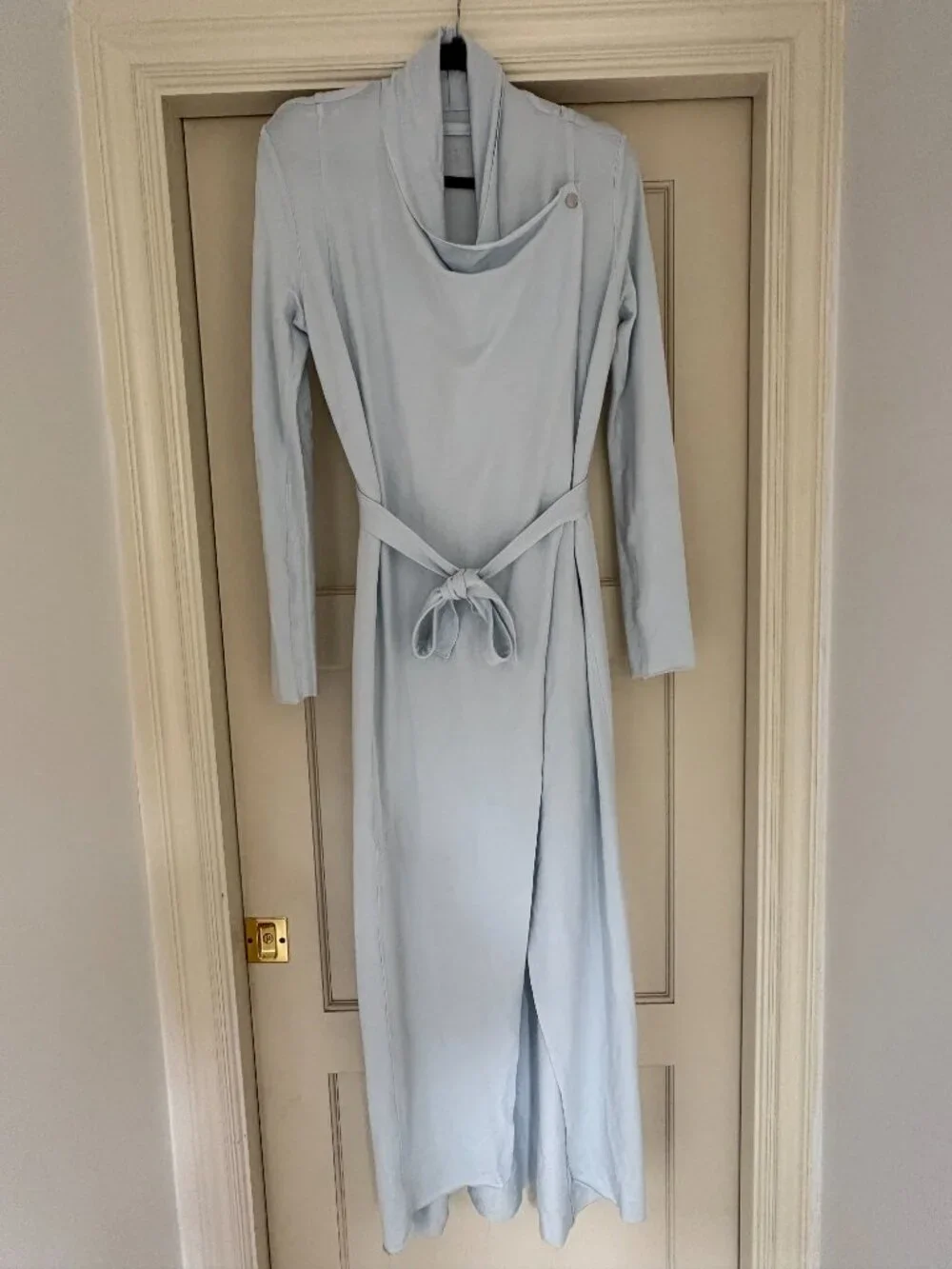 Lunya The Robe Organic Pima Cotton Bone Blue Size XS/S Pockets Belt